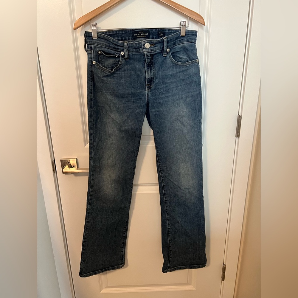 Lucky Brand dark blue jeans, size 10, stretch and boot cut